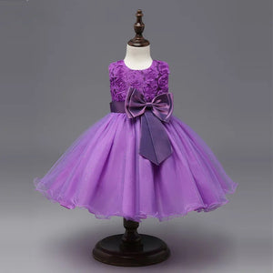 G20276P. Purple flowers and sparkle tulle flower girl, party dress. Age 9