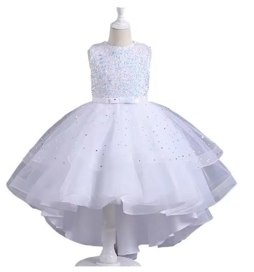 G20325. Beaded bodice, tulle flower girl, party dress.