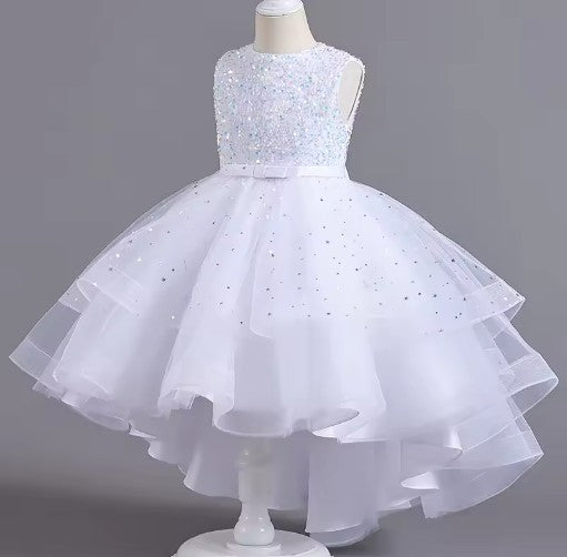 G20325. Beaded bodice, tulle flower girl, party dress.