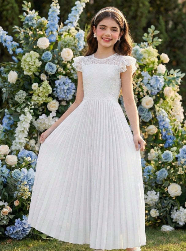 G20340 Off white chiffon communion or party dress.