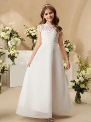 G20341 Off white chiffon communion or party dress.