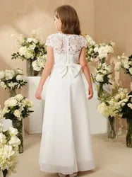 G20341 Off white chiffon communion or party dress.