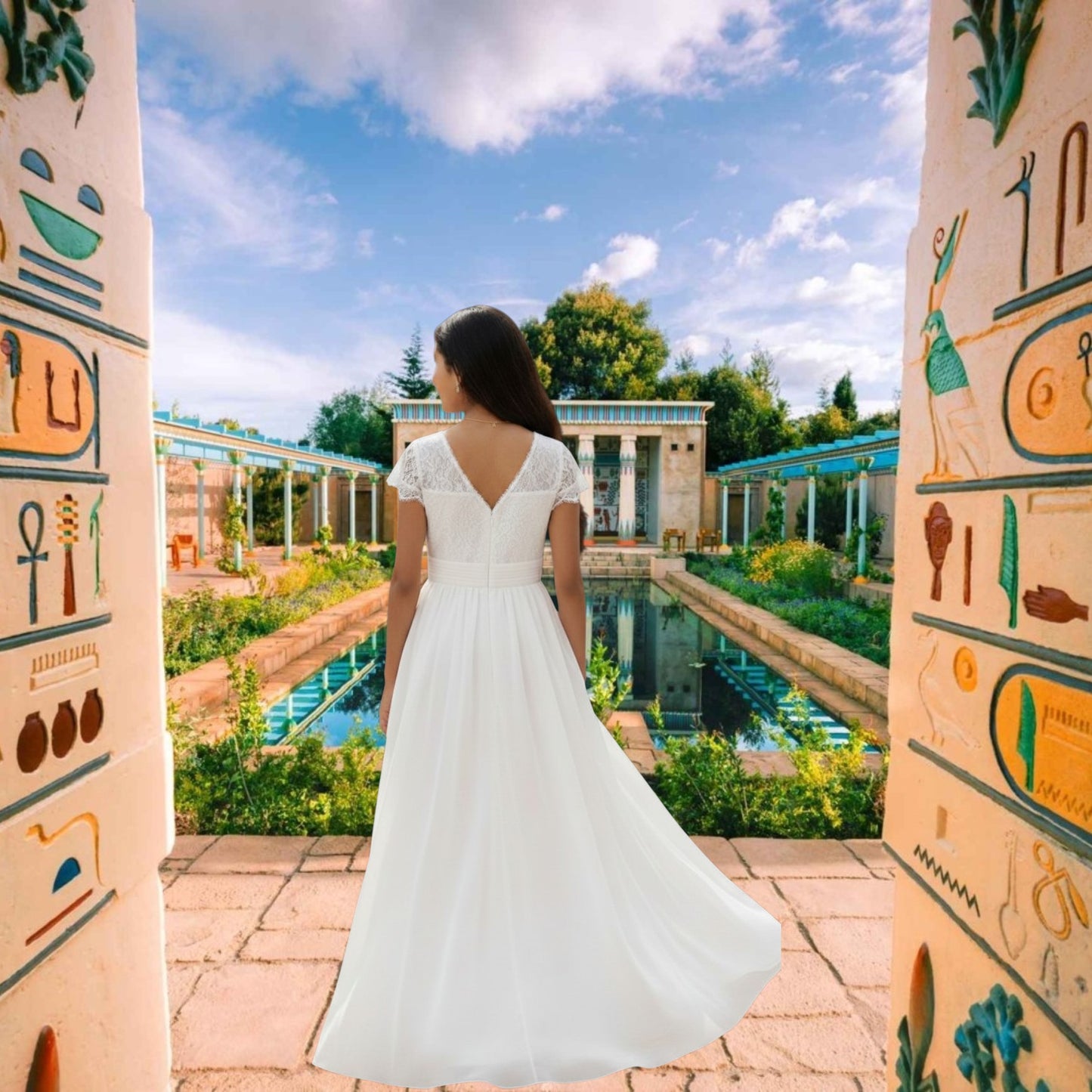 G20342 Off white chiffon communion or party dress.