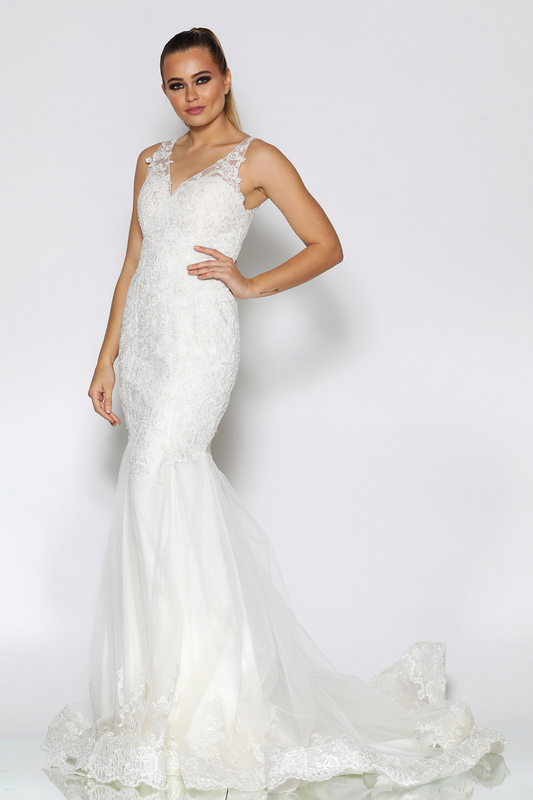 71035 V neck lace mermaid.