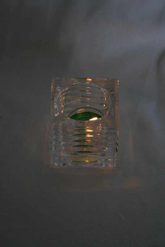 BBCBTH Thick glass square tea light holders.  $2.20 for 7 days