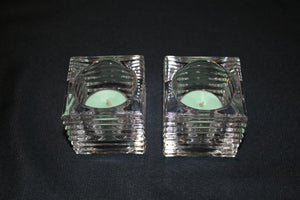BBCBTH Thick glass square tea light holders.  $2.20 for 7 days
