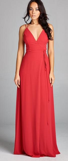 10152 designer evening gown. Size 10 red chiffon A line.