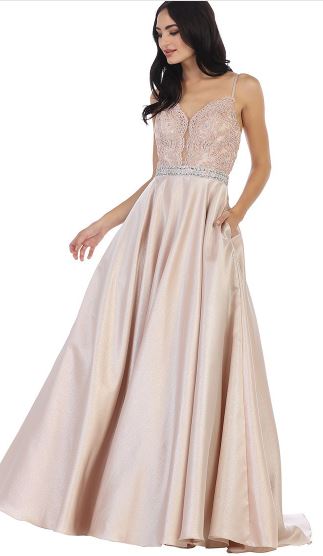 10786 champagne / gold princess skirt and beaded top.