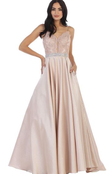 10786 champagne / gold princess skirt and beaded top.