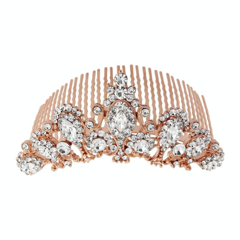 #7092 Precious crystal tiara comb by SWAROVSKI - rose gold