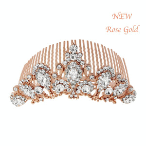 #7092 Precious crystal tiara comb by SWAROVSKI - rose gold