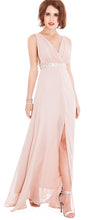 1760 plunging neckline and front split evening gown size 8