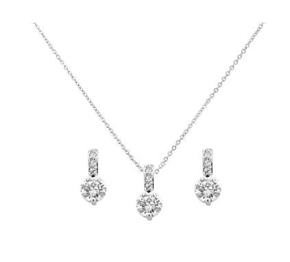 #7087 CUBIC ZIRCONIA COLLECTION - CLASSIC CRYSTAL NECKLACE SET by Athena