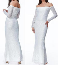 70730 Size  14  modern wedding dress with long sleeves.