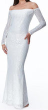 70730 Size  14  modern wedding dress with long sleeves.