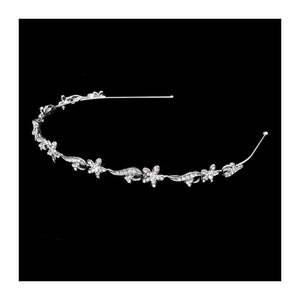 7324 Vintage style crystal silver hairband by Athena