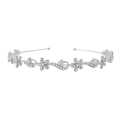 7324 Vintage style crystal silver hairband by Athena