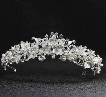 7332S Silver baroque style Tiara.