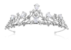 7337 Silver 'Serena' Tiara with simulated diamonds