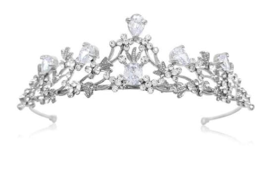 7337 Silver 'Serena' Tiara with simulated diamonds