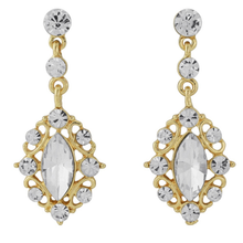 7343  Precious vintage inspired Crystal couture earrings.