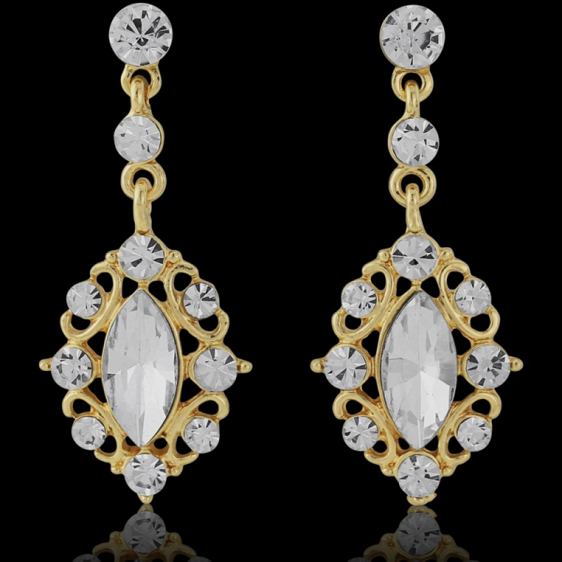 7343  Precious vintage inspired Crystal couture earrings.