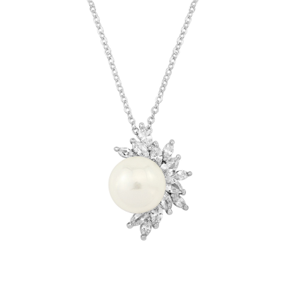 #7347  CUBIC ZIRCONIA EXQUISITE PEARL NECKLACE By SASSB