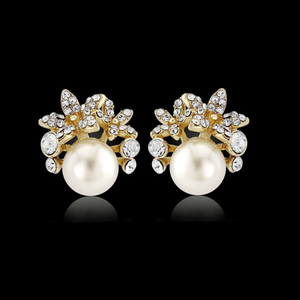 7404 CHIC FAUX PEARL EARRINGS - ROSE GOLD.