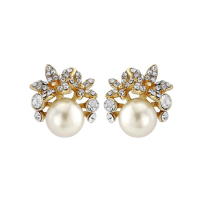 7404 CHIC FAUX PEARL EARRINGS - ROSE GOLD.