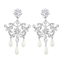 7406  Precious pearl earrings in a vintage inspired design.