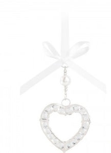 BBHR3 Stunning Crystal and silver heart good luck bridal charm.