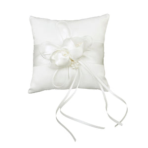 BBRP9  Cream Satin with pearl detail Wedding Ring Pillow/ carrier