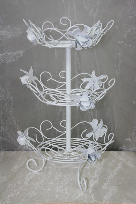BBWRM 3 tier white metal cup cake stand $8.70