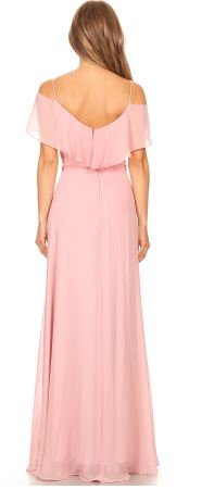 BM1010 Dusty rose. Chiffon off shoulder. Available to order. $299.00