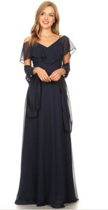 BM1010 Black. Chiffon off shoulder. Available to order. $299.00