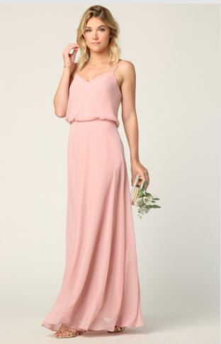 BM1015 Dusty rose. Chiffon spag straps. Available to order. $299.00