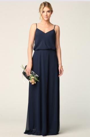 BM1015 Navy. Chiffon spag straps. Available to order. $299.00