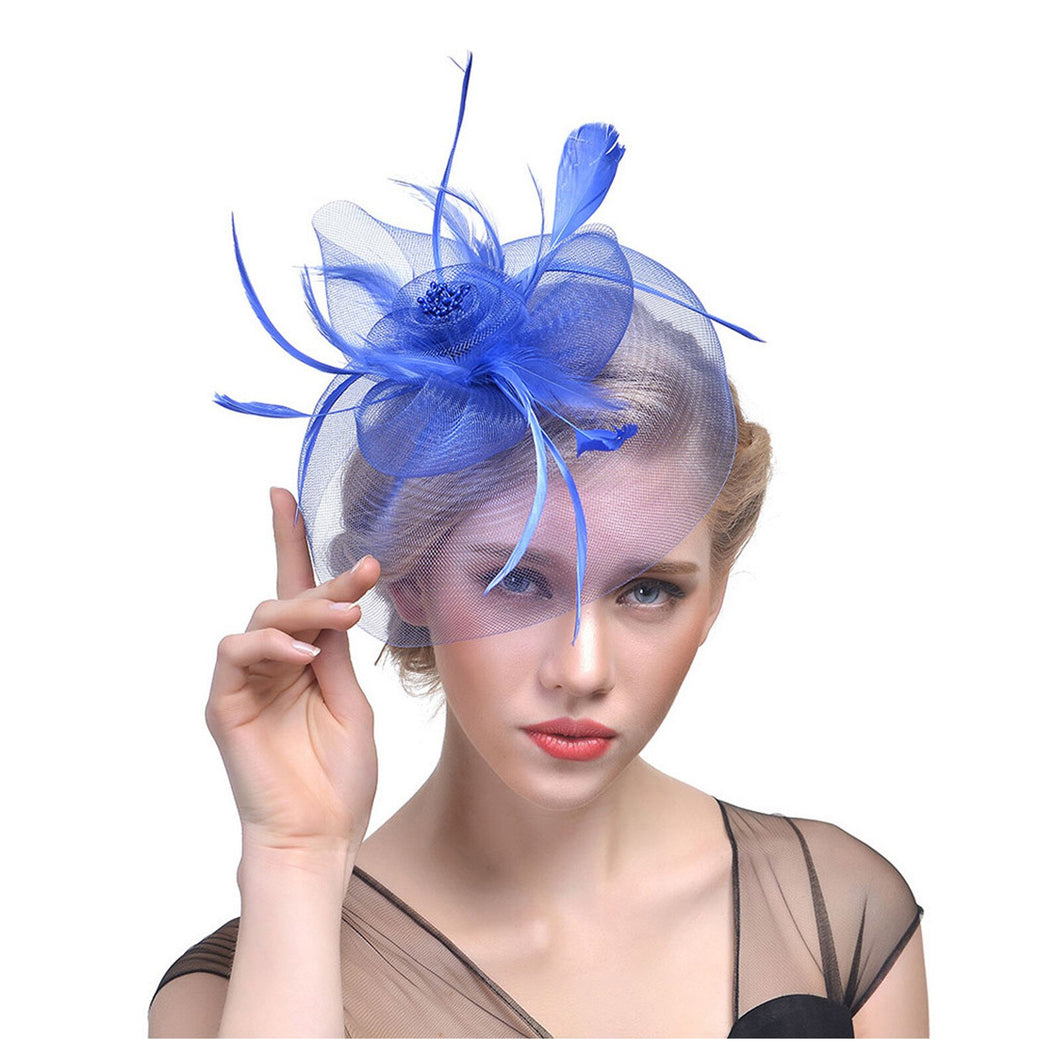 FAC400RB Classic, royal blue fascinator.