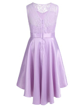 G20217L Lavender lace and satin flower girl/ party dress age 8.