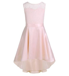 G20217 Pink lace and satin flower girl/ party dress. Age 6