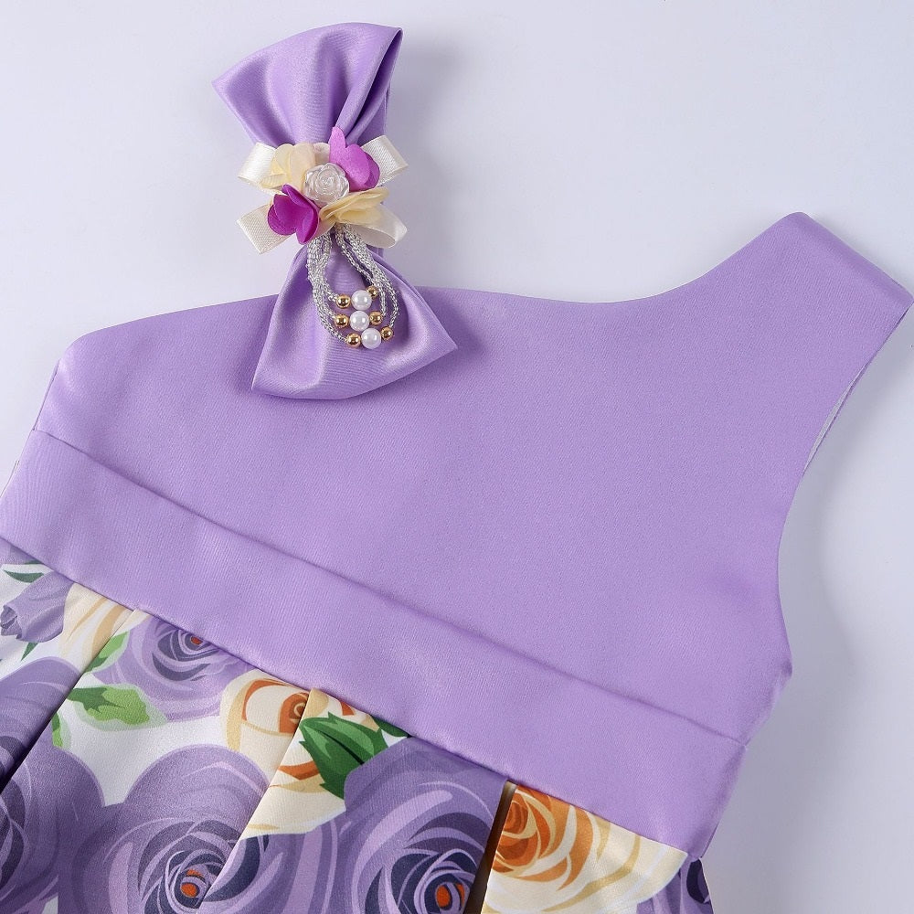 G20220P Purple rose vintage flower girl/ party dress age 7