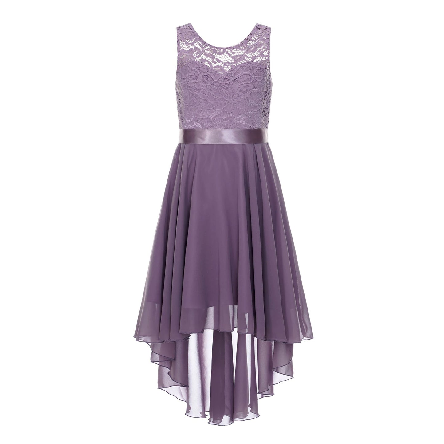 G20270L Lilac lace and chiffon flower girl/ party dress. Size 10