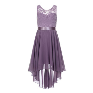 G20270L Lilac lace and chiffon flower girl/ party dress