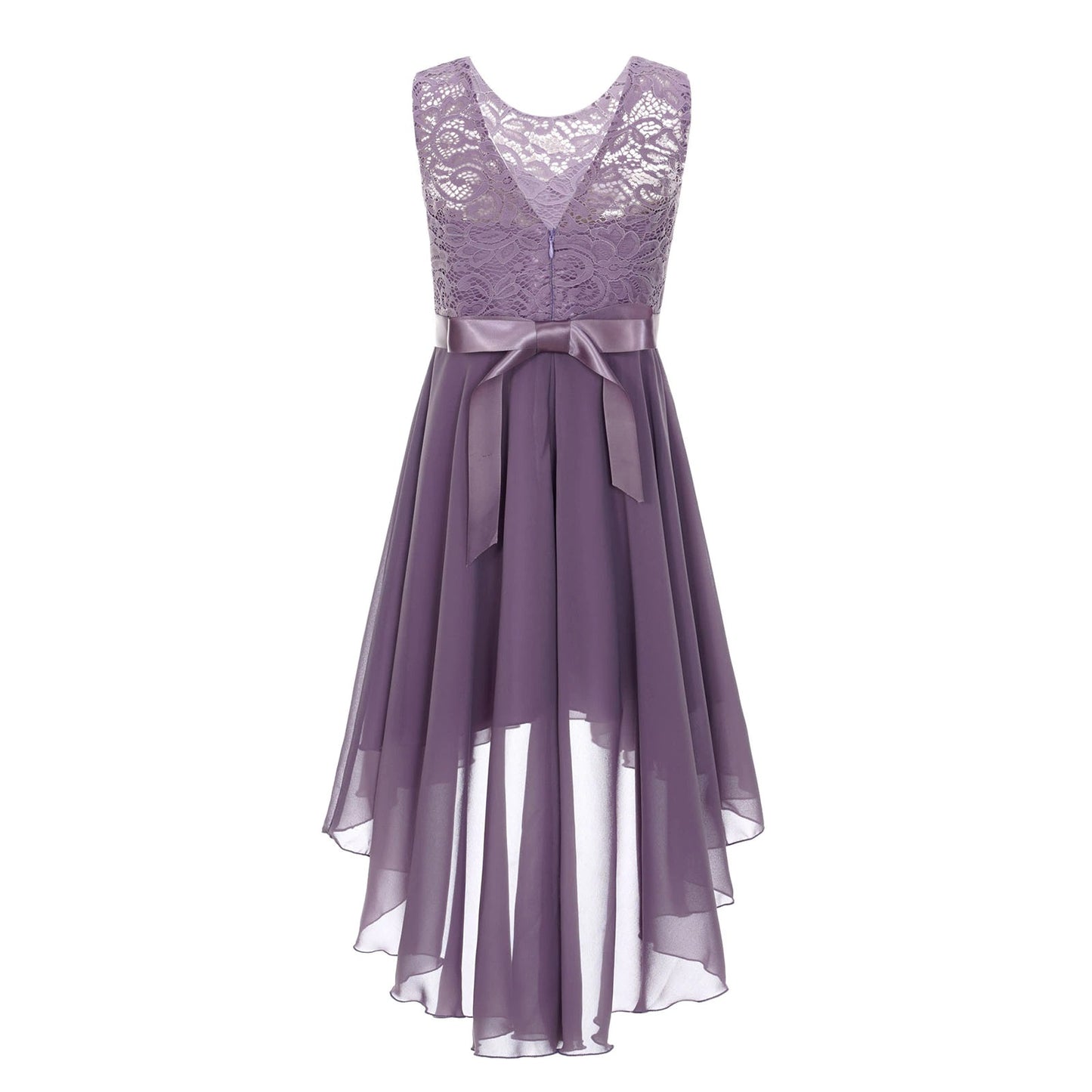 G20270L Lilac lace and chiffon flower girl/ party dress. Size 10