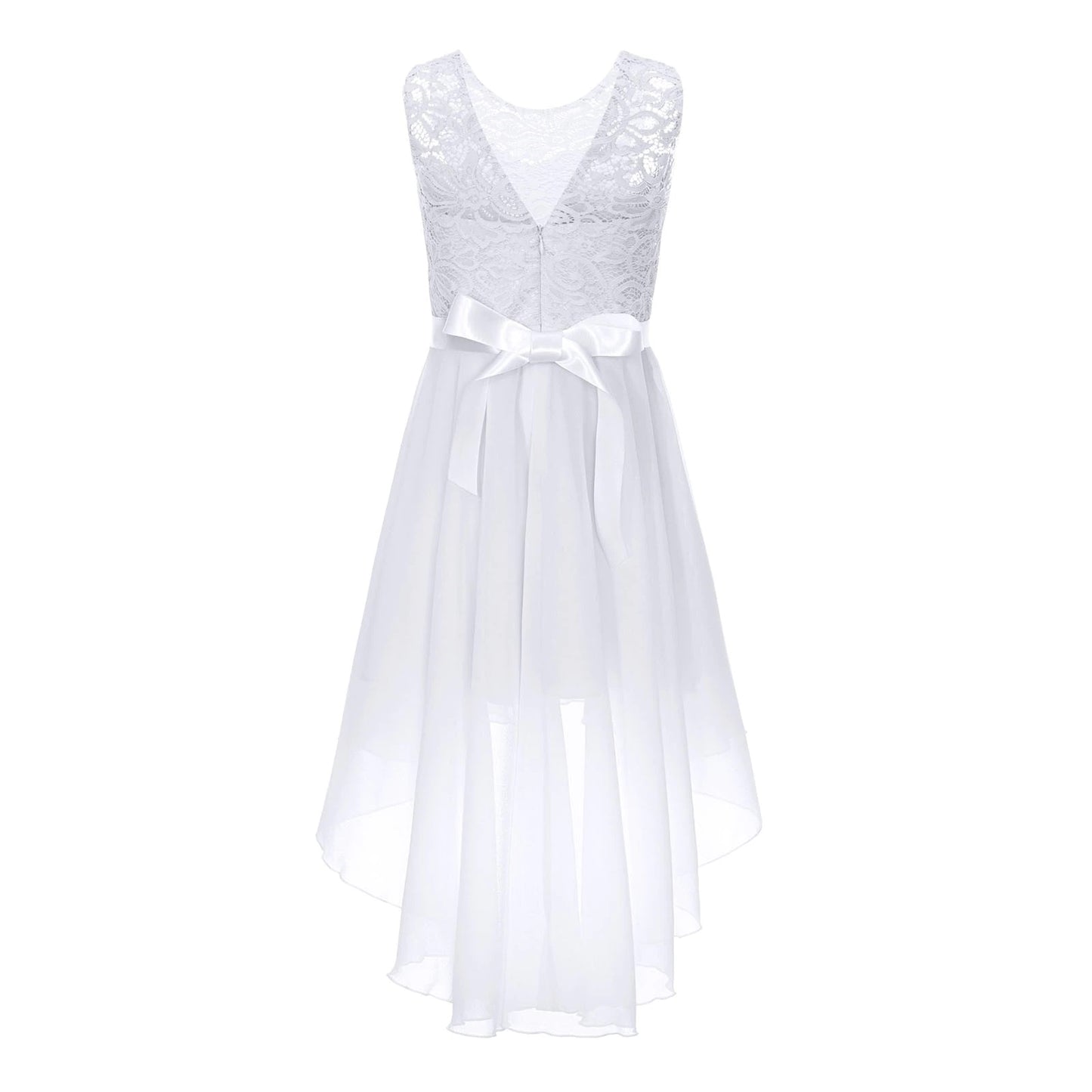 G20270W White lace and chiffon flower girl/ party dress.