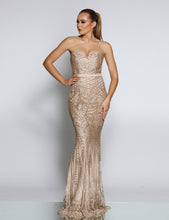 JADORE JX1002 gold strapless sequin mermaid  Size 14 and size 18.