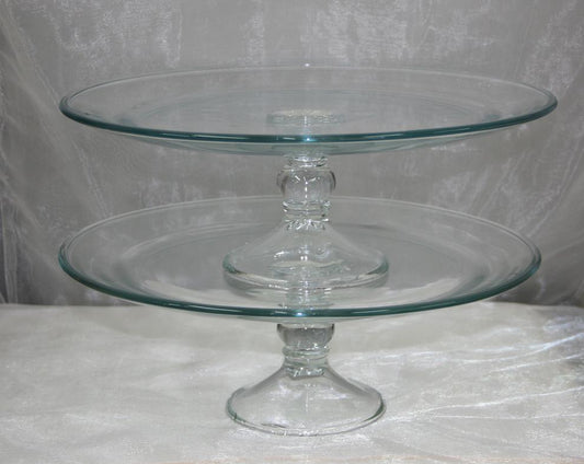 BBCGCS2 clear glass cake stand 2 tier $15.75