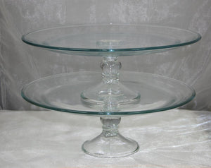 BBCGCS2 clear glass cake stand 2 tier $15.75